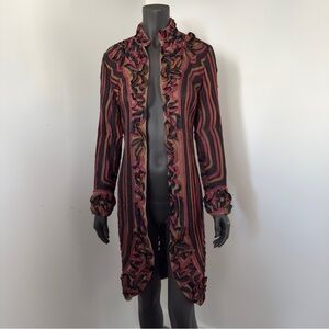 40. Statement Striped Ruffle Duster Cardigan